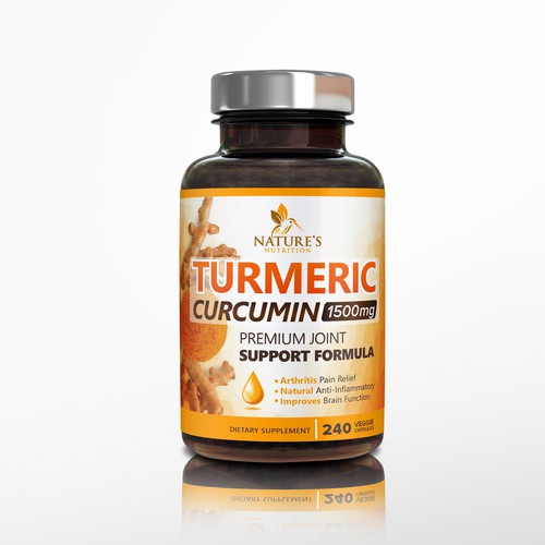Nature's Nutrition needs a "beautiful label" for its Turmeric Extract bottle Design by DesignSBS