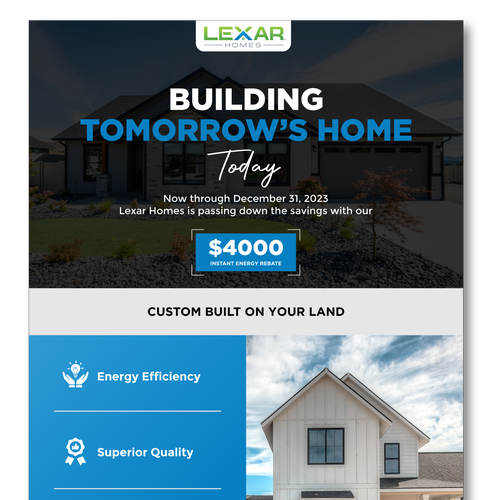 Custom Home builder marketing promotion Design by Dedek Wahyu