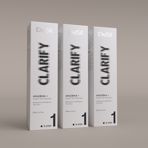 Luxury, high-end product box design for facial cleanser. Design by Tamara.D