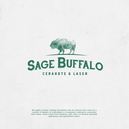 Design an American Bison themed logo for a specialized coating company in Montana. Design réalisé par Kubo"