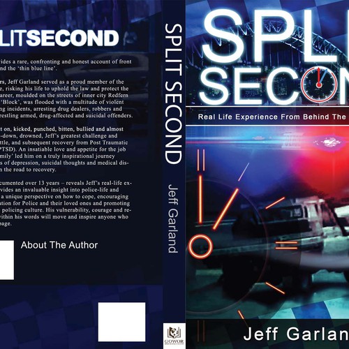 Creating an impactful cover design for my first book - 'Split Second' about my policing experiences Design by grafxmansion