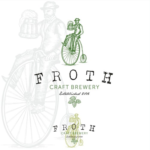 Create a distinctive hipster logo for Froth Craft Brewery Diseño de Cristian-Popescu