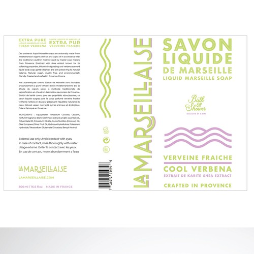 Design bottle label for a new French riviera luxury soap brand Design by Pratama fadhil