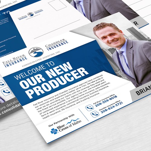 Attention grabbing postcard announcing new producer! Design by Alphabet ♥