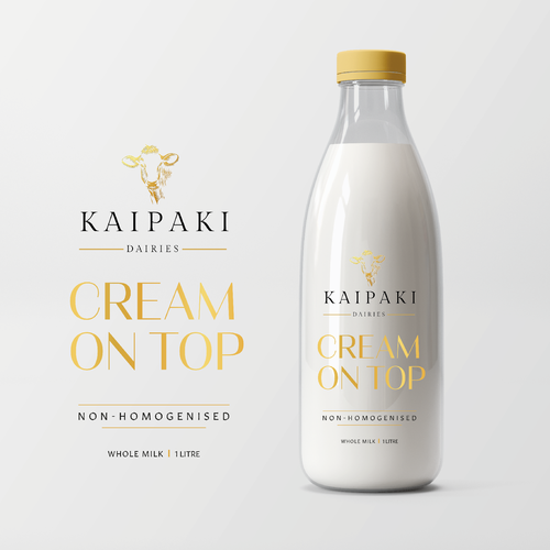 We need a premium milk bottle design for 1 litre glass botltes-ontwerp door Shizurux