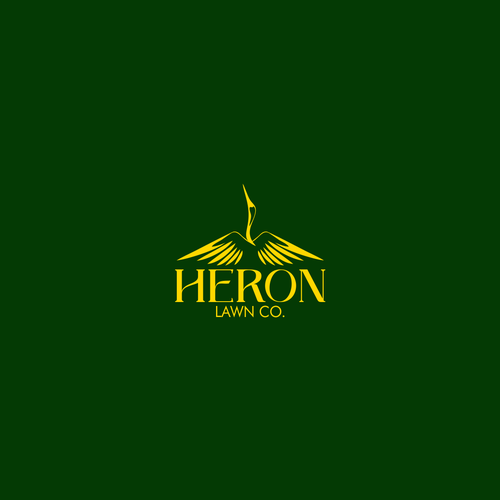 Modern Lawn Care Business with Heron Design by Winning entry