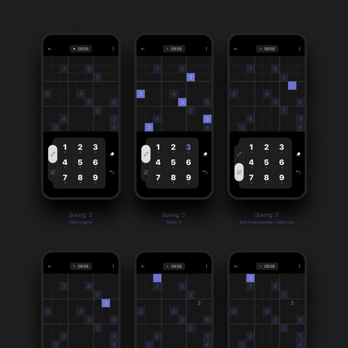 Elegant Sudoku game app design Design by V. L