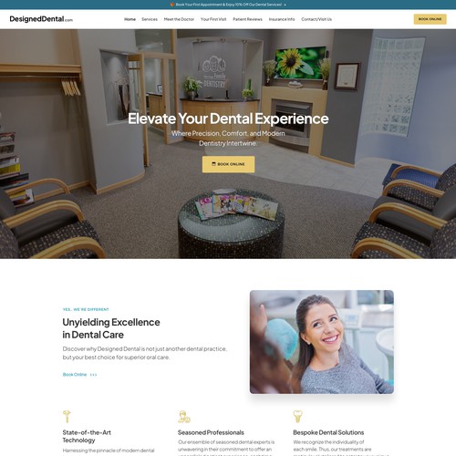 Home page for dental practice Design by keilaMaria