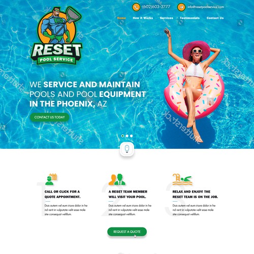 Pool Service Website for Heroes of Pool Industry Design by Janki14