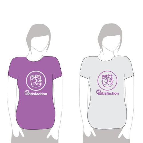 We are Get Satisfaction. We need a new company t shirt! HALP! Diseño de Muvceska