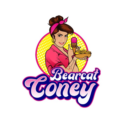 G-Rated Cartoon PinUp Girl girl logo for Retro Coney Hotdog restaurant Design by MALATHY