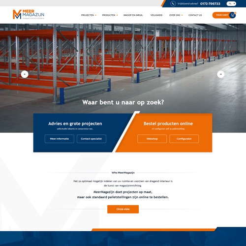 Creative website templates for a leading pallet racks company_ Meermagazijn Design by Aj3664