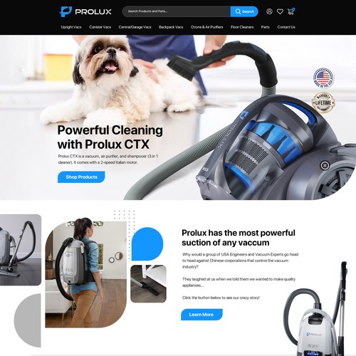 Redesign the new Prolux site! Design by OMGuys™