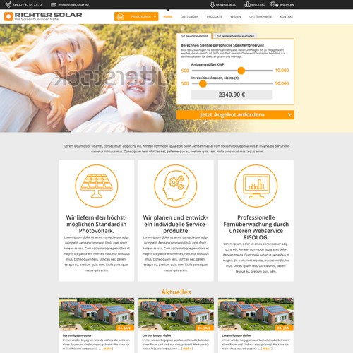 Proposta di design per un contest della categoria Design di sito web realizzata da Designer SE15