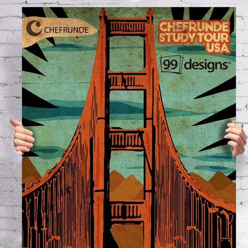 Design a retro "tour" poster for a special event at 99designs! Diseño de ERosner