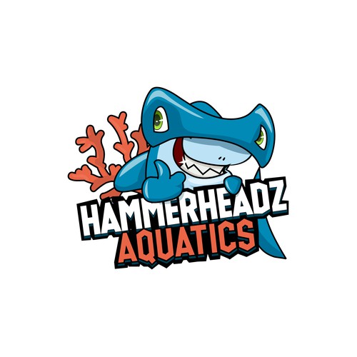 Hammerhead Shark Logo for Custom Salt Water Aquariums and Ocean Coral Farm Company Réalisé par basma salman