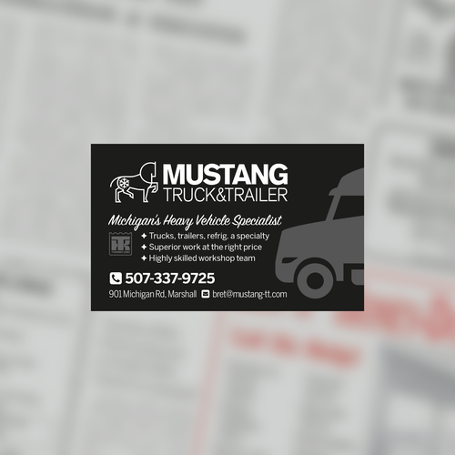 Newspaper Ad for Truck Repair Shop - Mustang Truck & Trailer Diseño de Applefresh