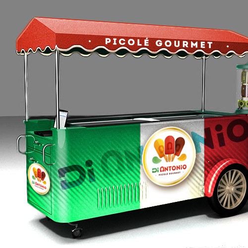 I need a design to customize ice cream cars with logo Di Antonio Gourmet Design by D'Maria