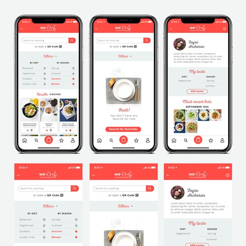 Designs | Designing a cooking social network app | App design contest