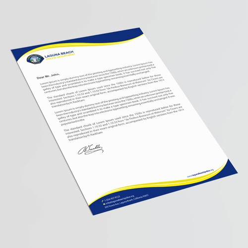 Laguna Beach Police Department Stationary Design by thinkweb art