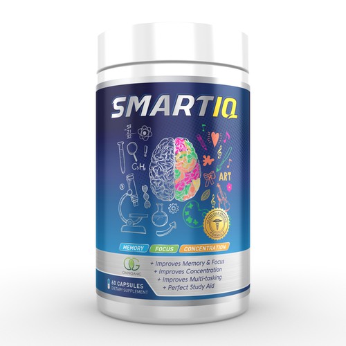 Brain Supplement Label Design-ontwerp door FreshApple