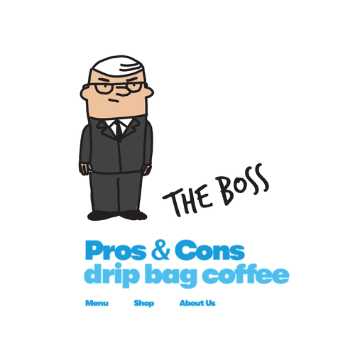 We need a simple character for drip bag coffee brand Character