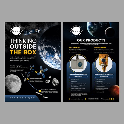 Product Flyer for New Space Company Design by Dzhafir