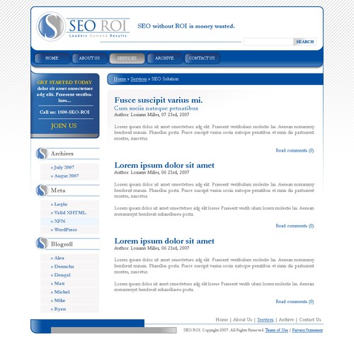 $355 WordPress design- SEO Consulting Site デザイン by mrpsycho98
