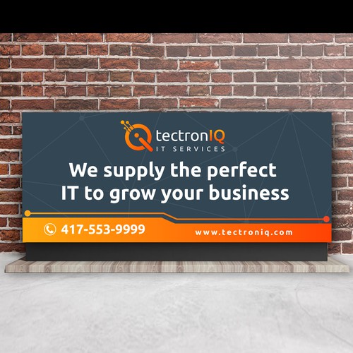 Simple trade show banner for technology company Design by Design Studio72