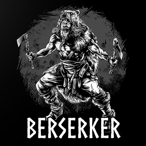 Create the design for the "Berserker" t-shirt Diseño de wargalokal