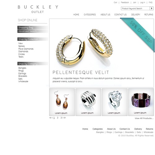 Jewellery E-Commerce Template Required For Magento Design por UXd3sign