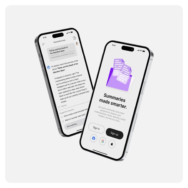 UI design for AI app