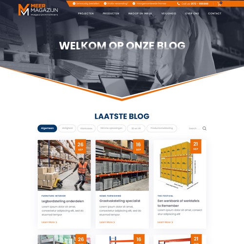 Creative website templates for a leading pallet racks company_ Meermagazijn Design by MercClass