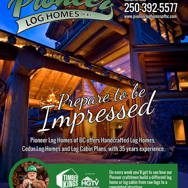 Magazine Ad Design showcasing our luxury log homes