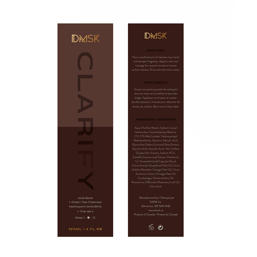 Luxury, high-end product box design for facial cleanser. Design by Santiago Trabucco