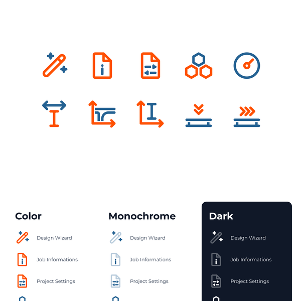 Create the icons for the buttons of a toolbar of an application program
