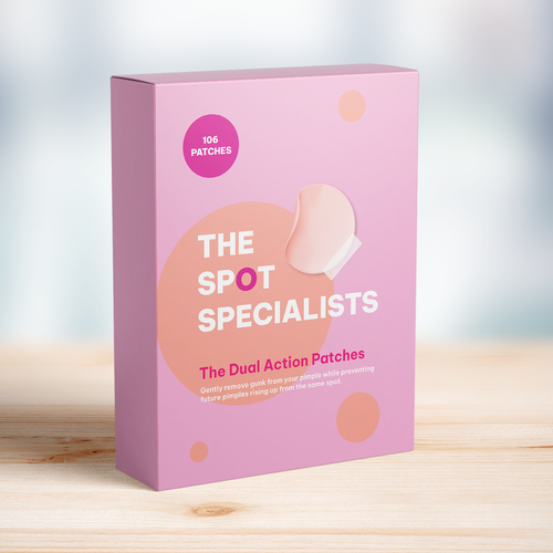 Pimple Patch PACKAGING to appeal to FEMALE BEAUTY user Design by Katyaa