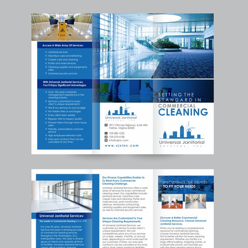 Brochure for an established commercial cleaning business Design by Dzine Solution