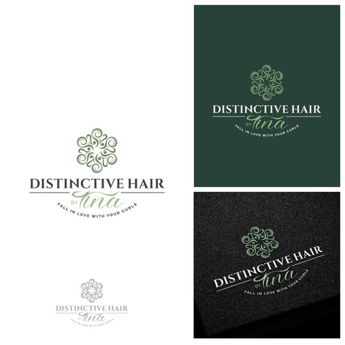 "Rebranding curl specific salon into a fresh boho style" winning Logo & brand identity pack