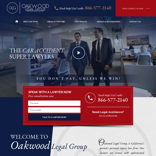 Car Accident Lawyer Landing Page, Mini Site Design réalisé par Solai-Unique Design