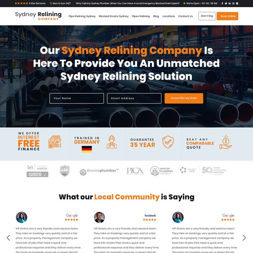 ⭐ SYDNEY PLUMBING COMPANY NEEDING FRESH NEW WEBSITE Design by Ananya Roy