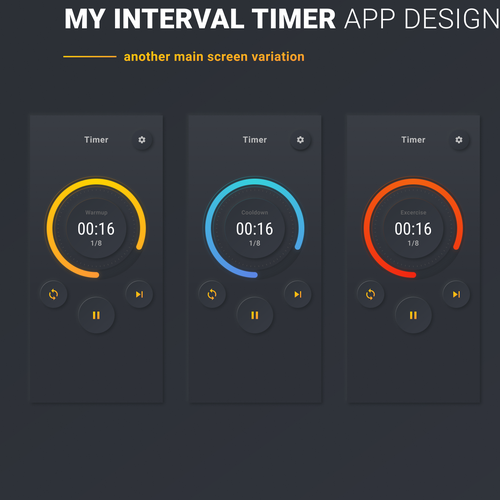 Redesign a popular fitness timer app Design by ODarka