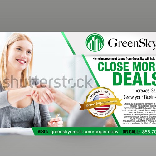 コンペ「Create an impactful direct mail postcard for GreenSky Credit」のデザイン by ArtisteXzさん 