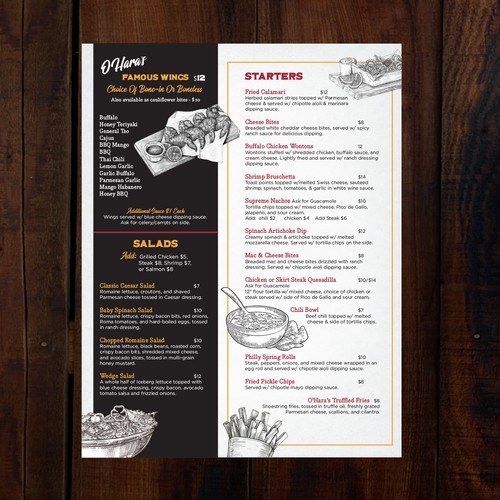 Bar & Grill Menu Design Design by Moonlit Fox