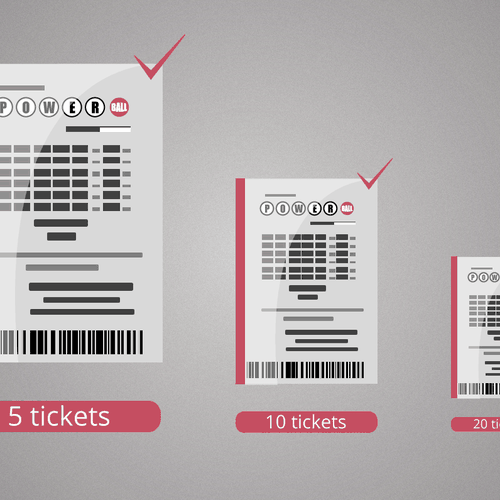 Create a cool Powerball ticket icon ASAP! Design by Mark Bychko