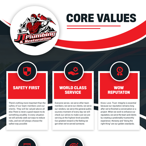BUSINESS VISION & CORE VALUES - TWO PAGE CONTEST Design by RP 07™