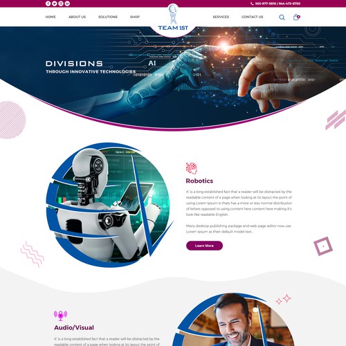 Technology Solutions Provider Website Design Framework Design by OMGuys™