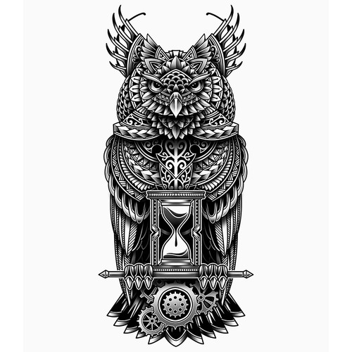 Tribal polynesian owl tattoo | Tattoo contest | 99designs