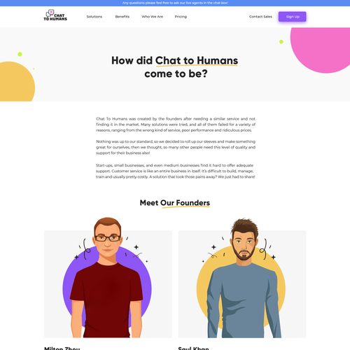 Create an enticing and user and human centric website design for a live chat support service company Design by Obizzy