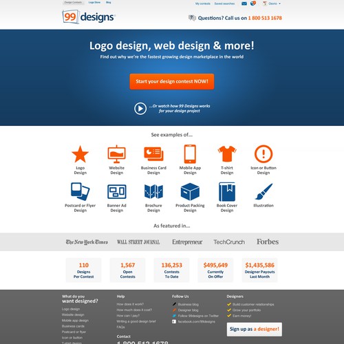 99designs Homepage Redesign Contest Design por perrrfect